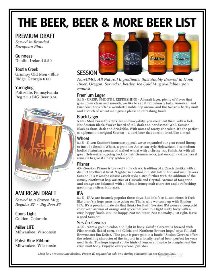 East Towne Pub - East Ellijay, GA menu_pic