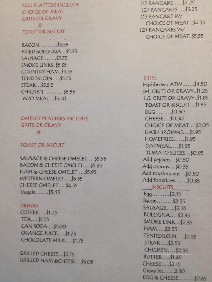 Sunny Side Up - Royston, GA menu_pic