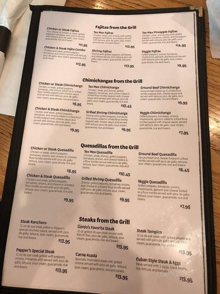 Pepper's Fresh Mexican Restaurant - Ringgold, GA menu_pic