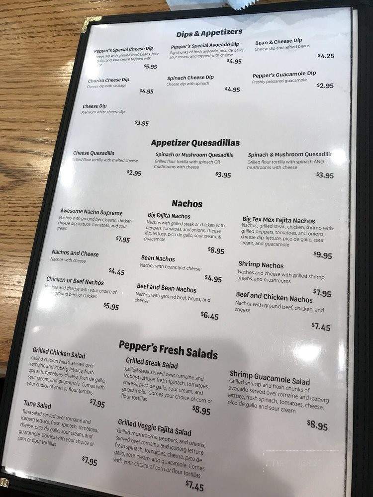 Pepper's Fresh Mexican Restaurant - Ringgold, GA menu_pic