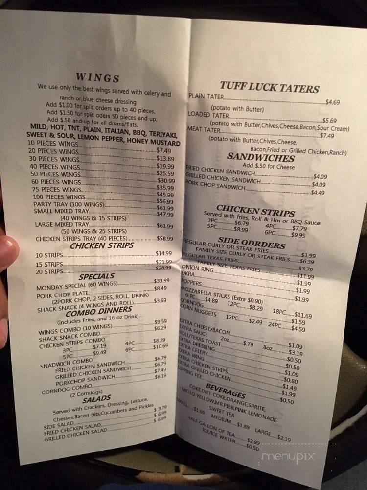 Tuff Luck Cafe - Augusta, GA menu_pic
