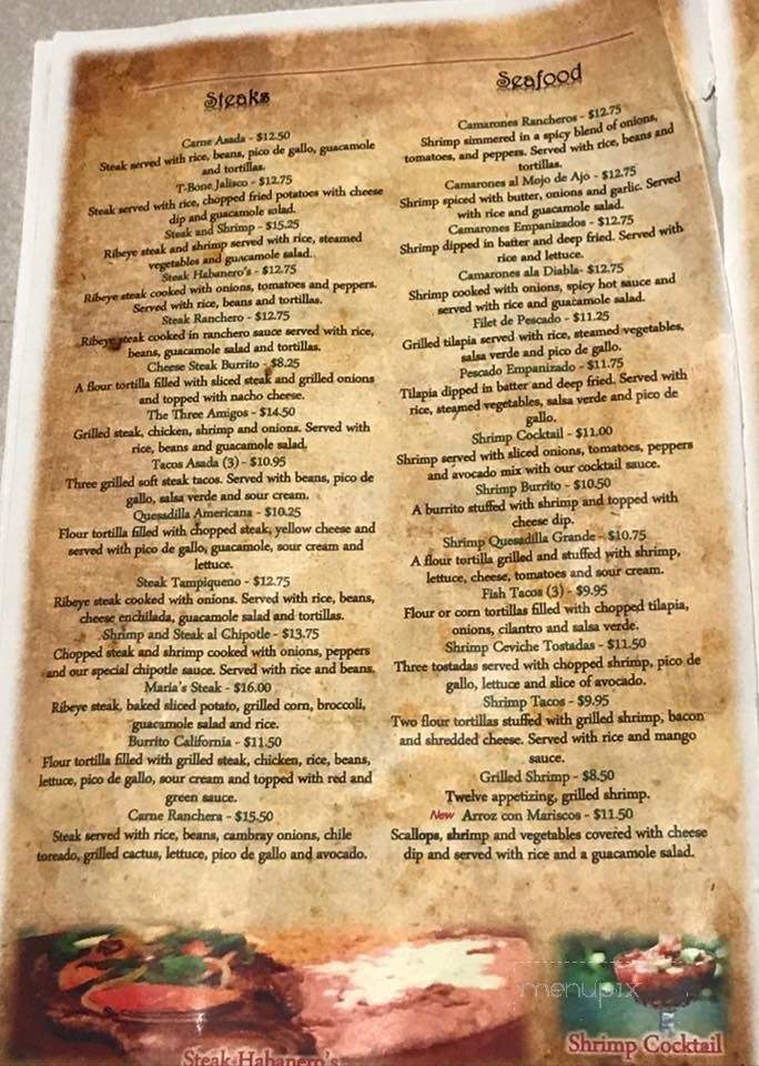 Habanero's Mexican Grill - Augusta, GA menu_pic