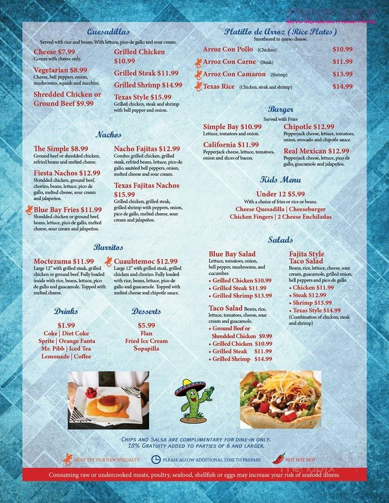 Blue Bay Mexican Grill - Darien, GA menu_pic