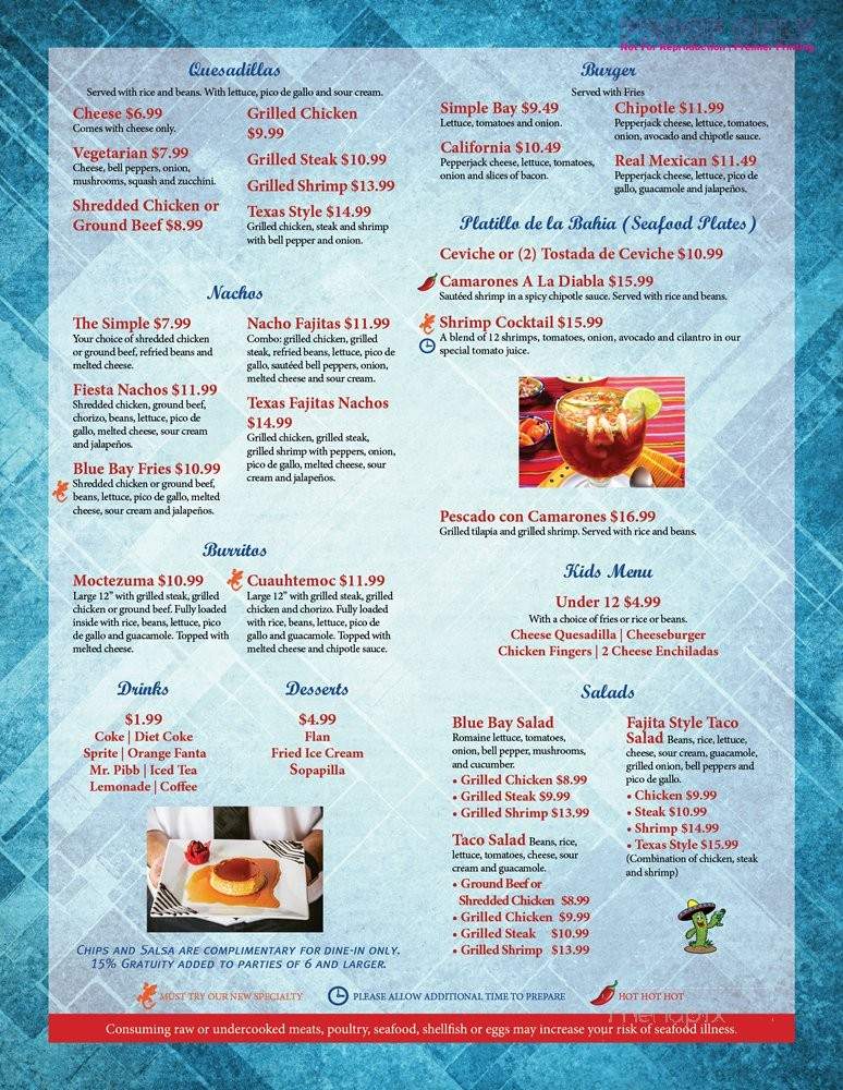 Blue Bay Mexican Grill - Darien, GA menu_pic