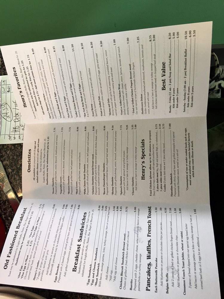 Henry's - Pooler, GA menu_pic