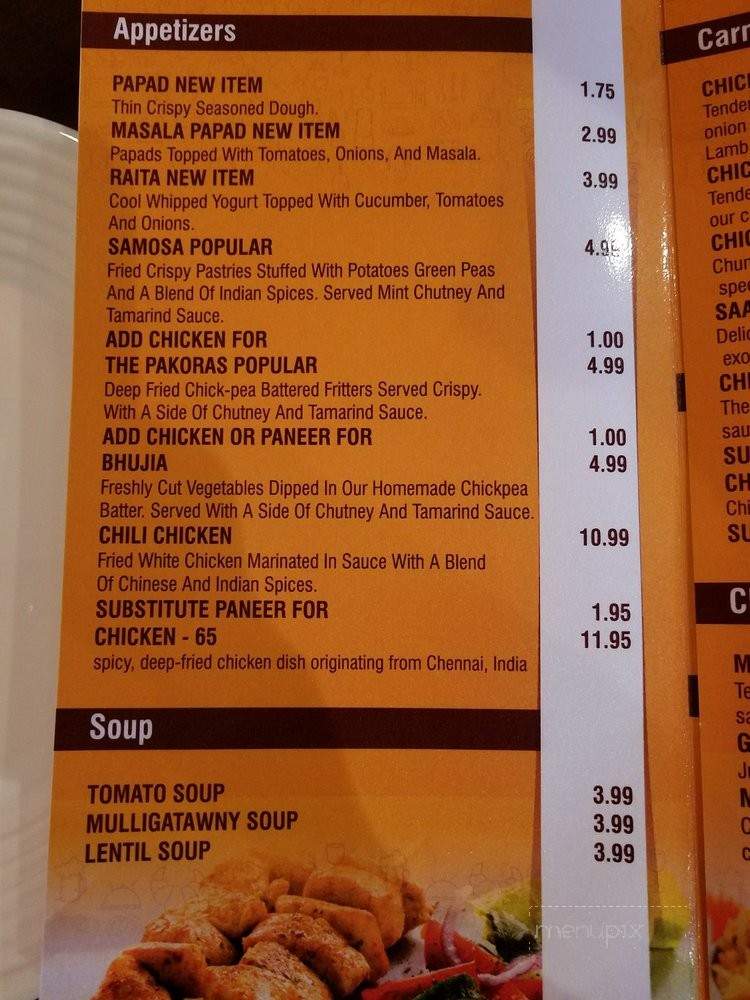 Peacock Grill Indian Cuisine - Albany, GA menu_pic