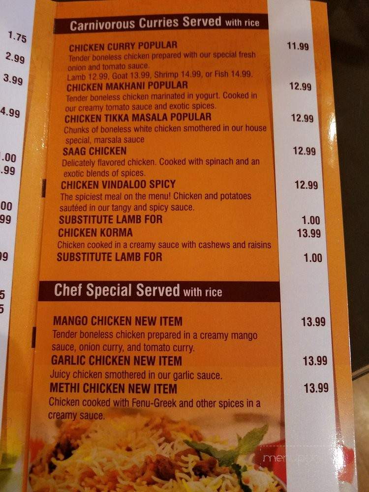 Peacock Grill Indian Cuisine - Albany, GA menu_pic