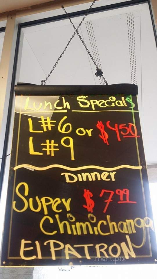 El Patron Mexican Restaurant - Fitzgerald, GA menu_pic