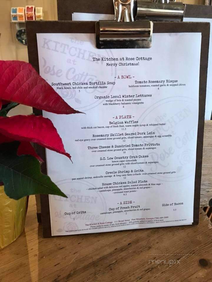 The Kitchen at Rose Cottage - Pine Mountain, GA menu_pic