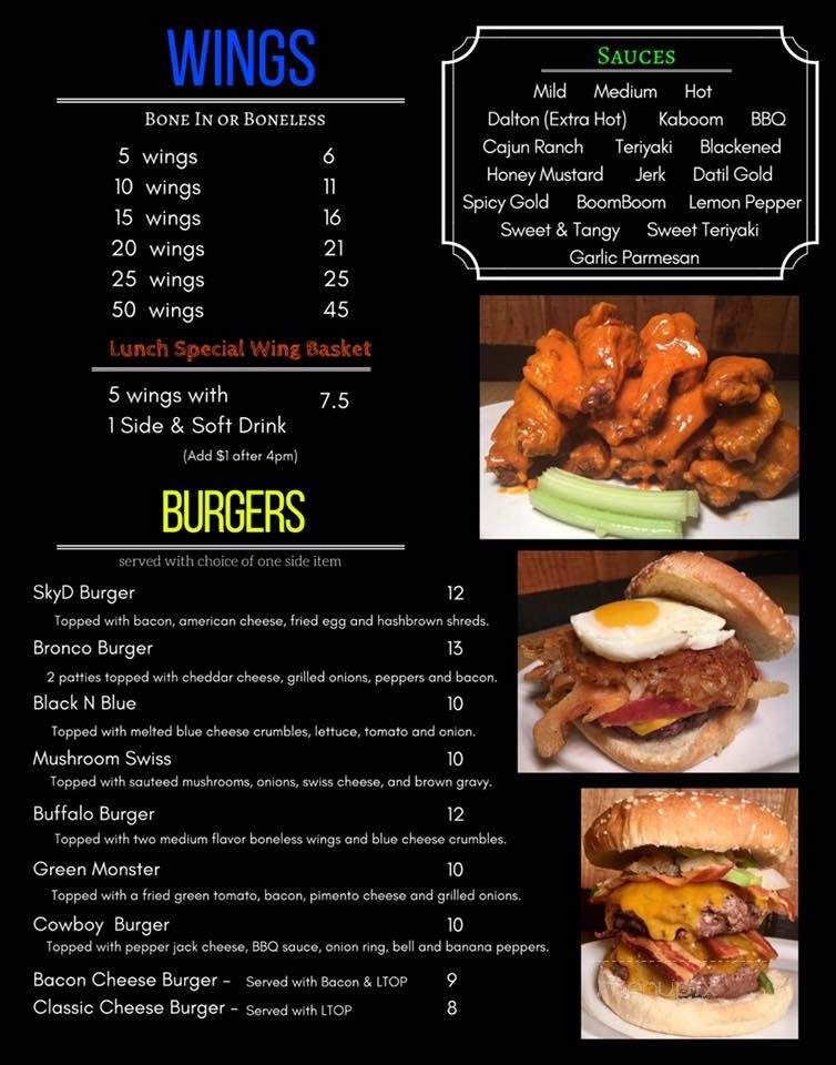 Dalton's Sports Grill - Middleburg, FL menu_pic