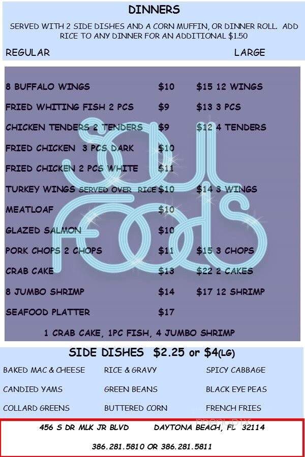 Soul Foods - Daytona Beach, FL menu_pic