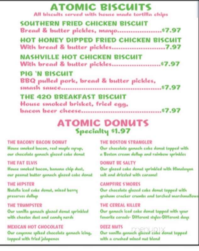 Atomic Donut & Biscuit Bakery - Daytona Beach, FL menu_pic