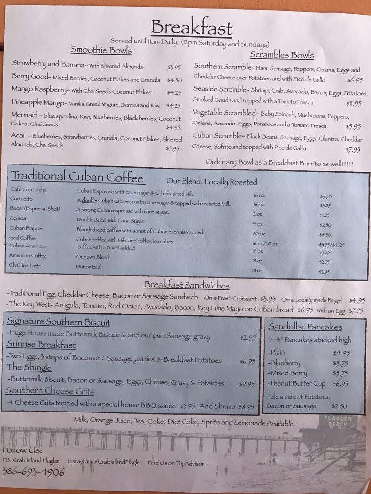 Crab Island Flagler - Flagler Beach, FL menu_pic