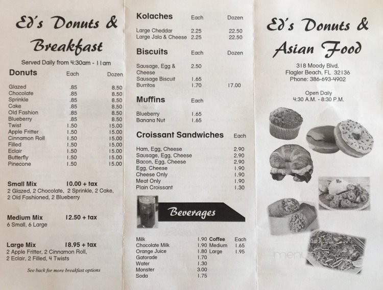 Ed's Donuts & Asian Food - Flagler Beach, FL menu_pic