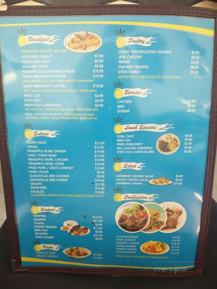 Pineapple's Caribbean American Restaurant - Jacksonville, FL menu_pic