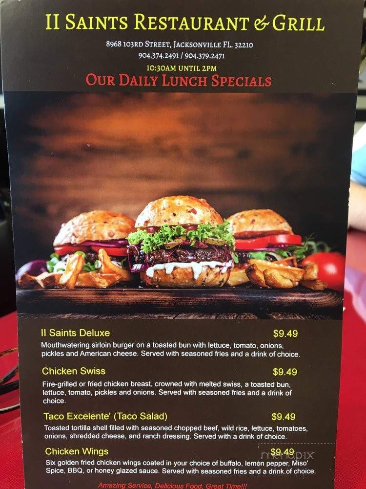 Two Saints Restaurant & Grill - Jacksonville, FL menu_pic