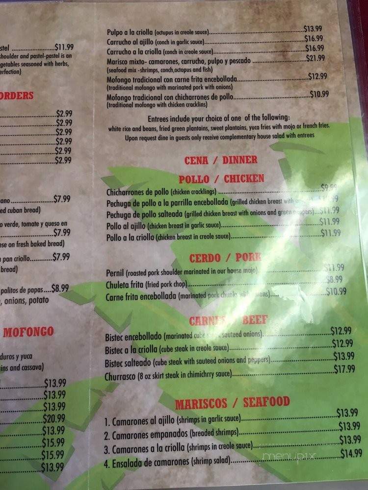 El Taino Bar And Restaurant - Jacksonville, FL menu_pic
