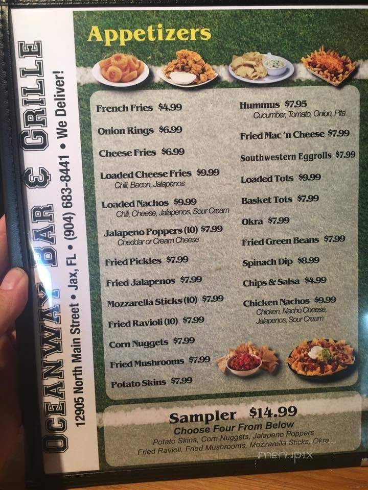Oceanway Bar & Grill - Jacksonville, FL menu_pic
