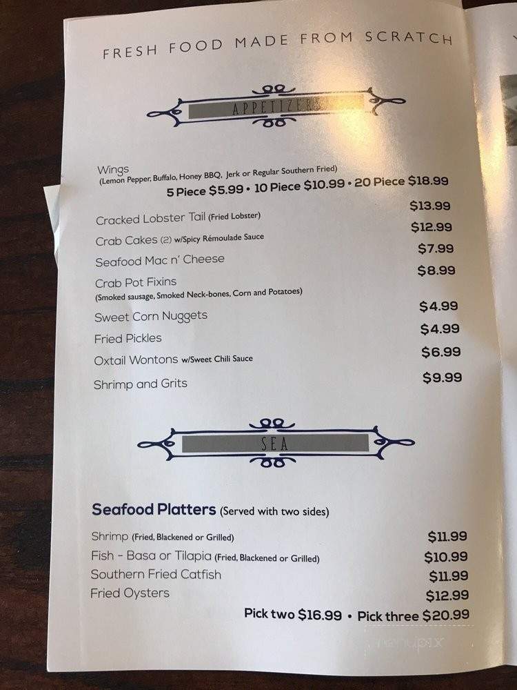 Celestia's Coastal cuisine - Jacksonville, FL menu_pic