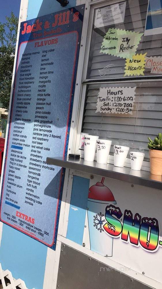 Jack And Jill's Shaved Ice - Jacksonville, FL menu_pic