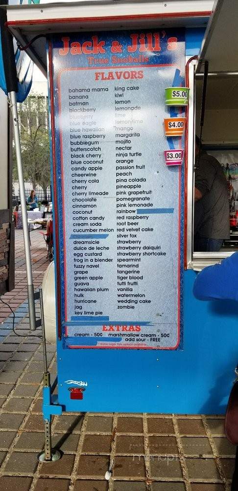 Jack And Jill's Shaved Ice - Jacksonville, FL menu_pic