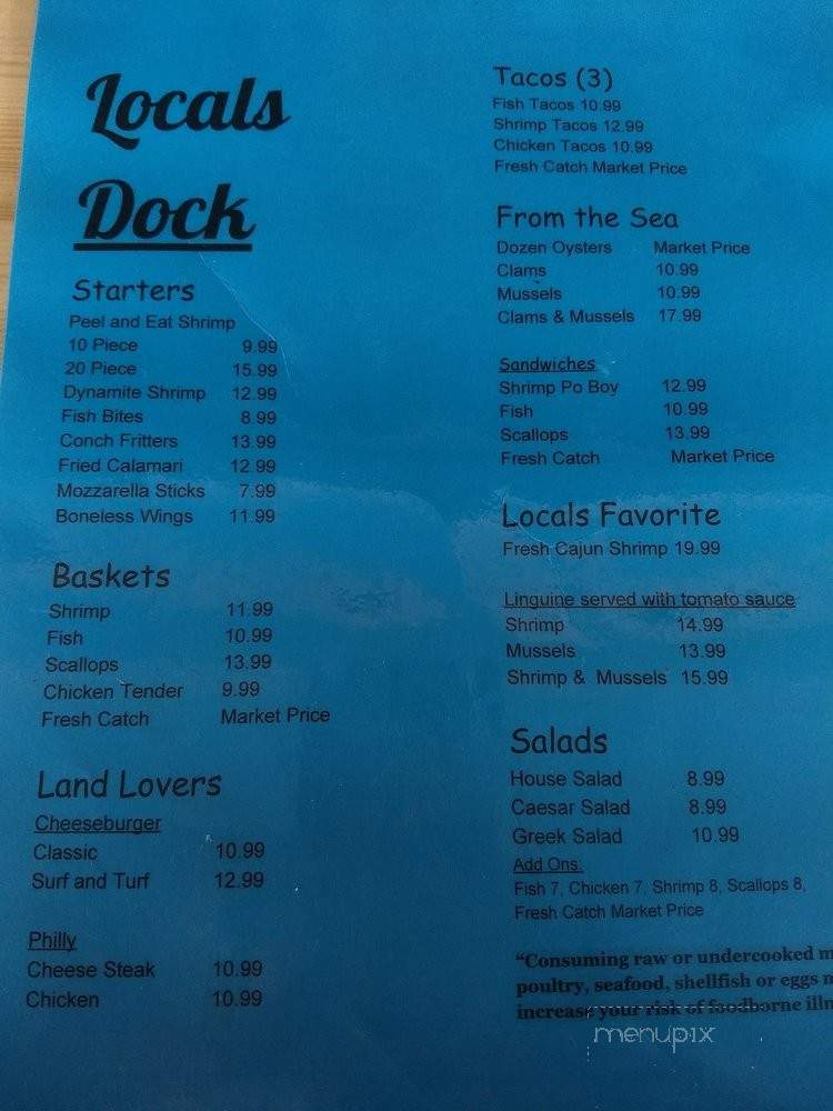 Locals Dock - Jacksonville Beach, FL menu_pic