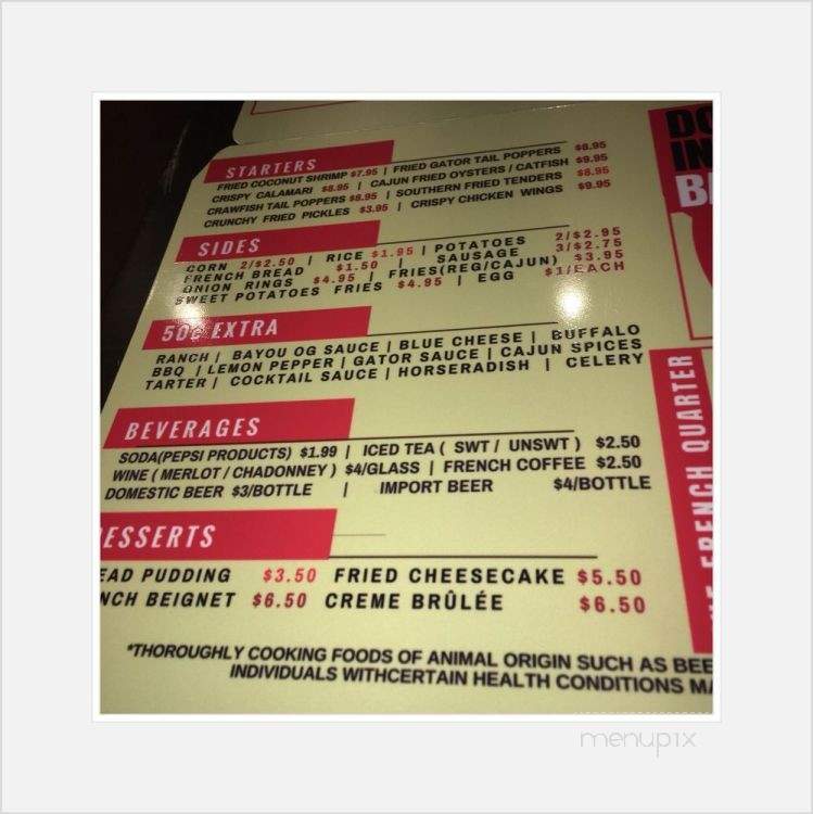 Bayou Boil - Jacksonville, FL menu_pic