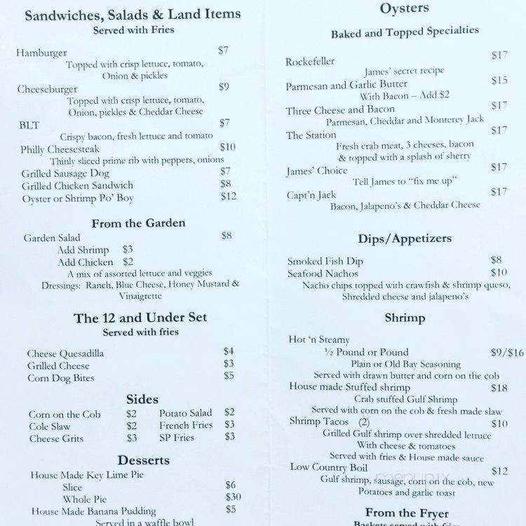 The Station - Apalachicola, FL menu_pic