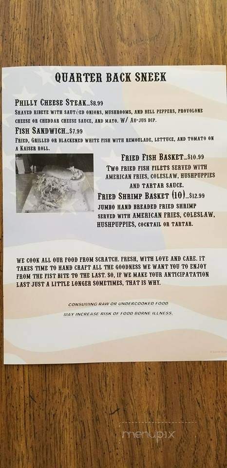 Cypress Mill Sports Bar & Grill - Perry, FL menu_pic