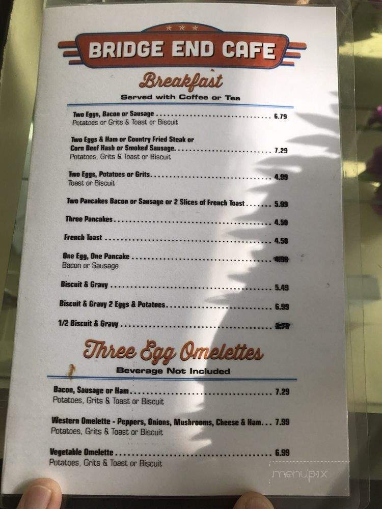 Bridge End Cafe - Steinhatchee, FL menu_pic