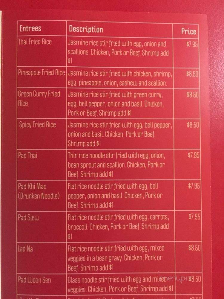 Siam Thai Express - Panama City, FL menu_pic