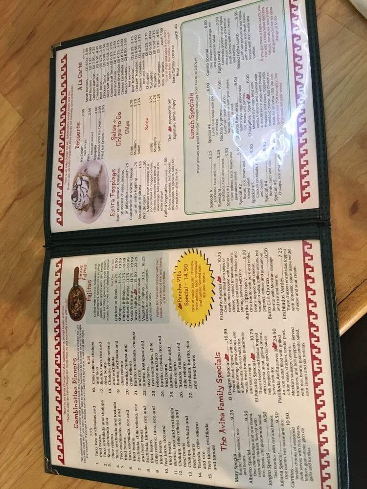 Los Avina - Williston, FL menu_pic