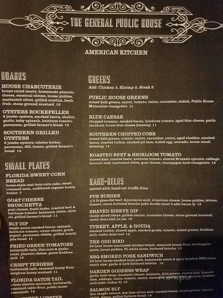 General Public House - Winter Springs, FL menu_pic