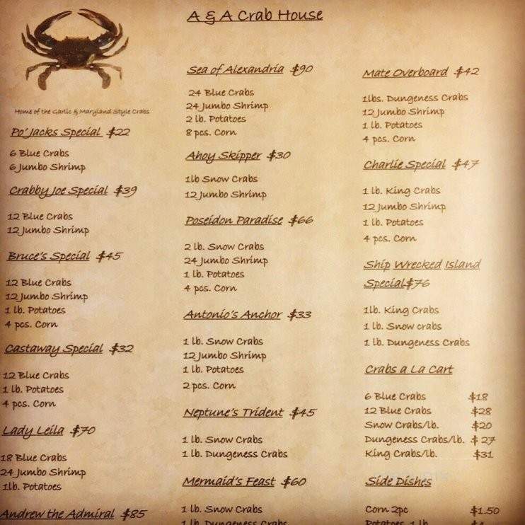 A&A Crab House - Deltona, FL menu_pic