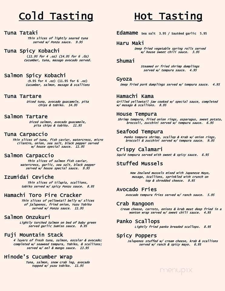 Hinode - Oviedo, FL menu_pic