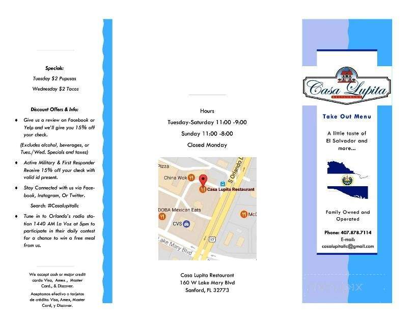 Casa Lupita Restaurant - Sanford, FL menu_pic