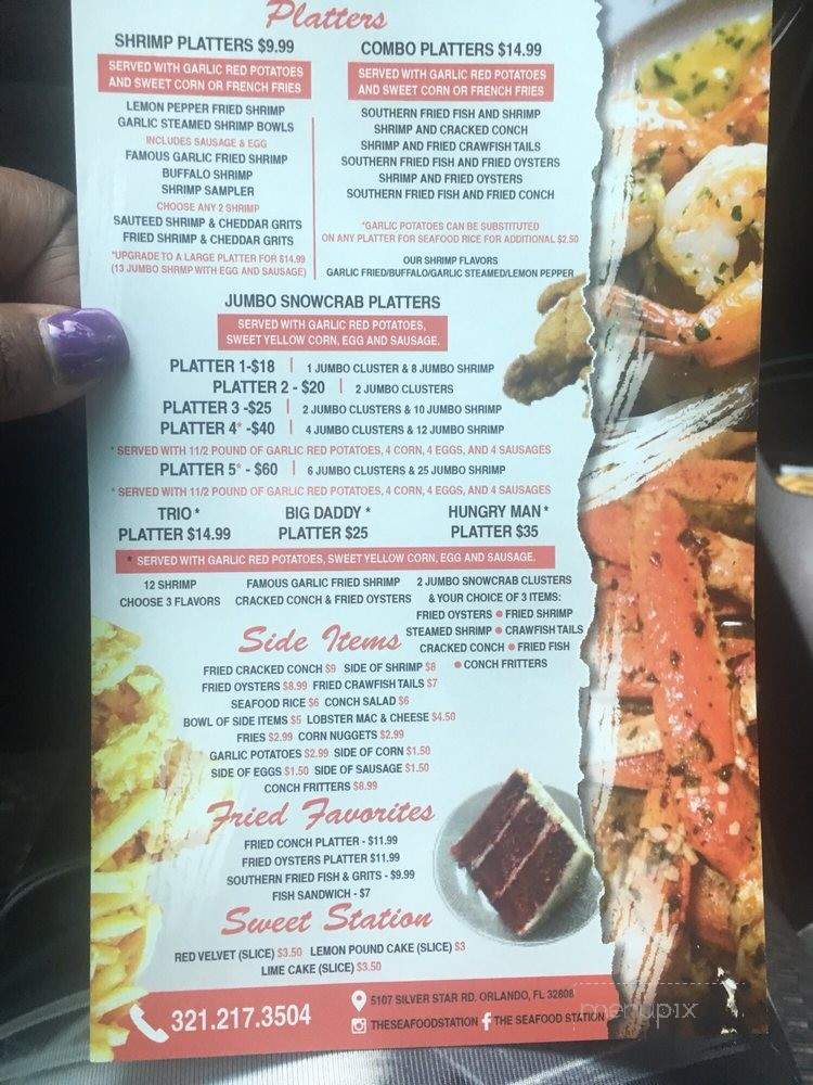 The Seafood Station - Orlando, FL menu_pic