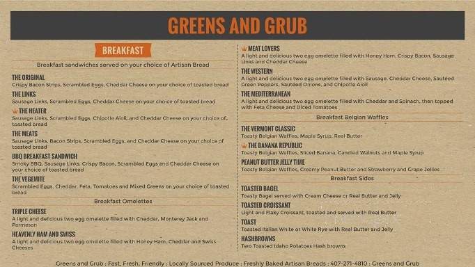 Greens & Grub - Orlando, FL menu_pic