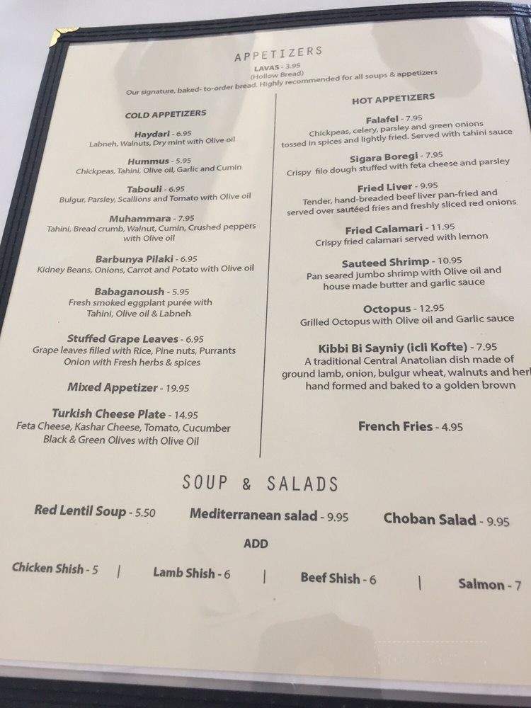 Turquaz Turkish Cuisine & Hookah Bar - Orlando, FL menu_pic