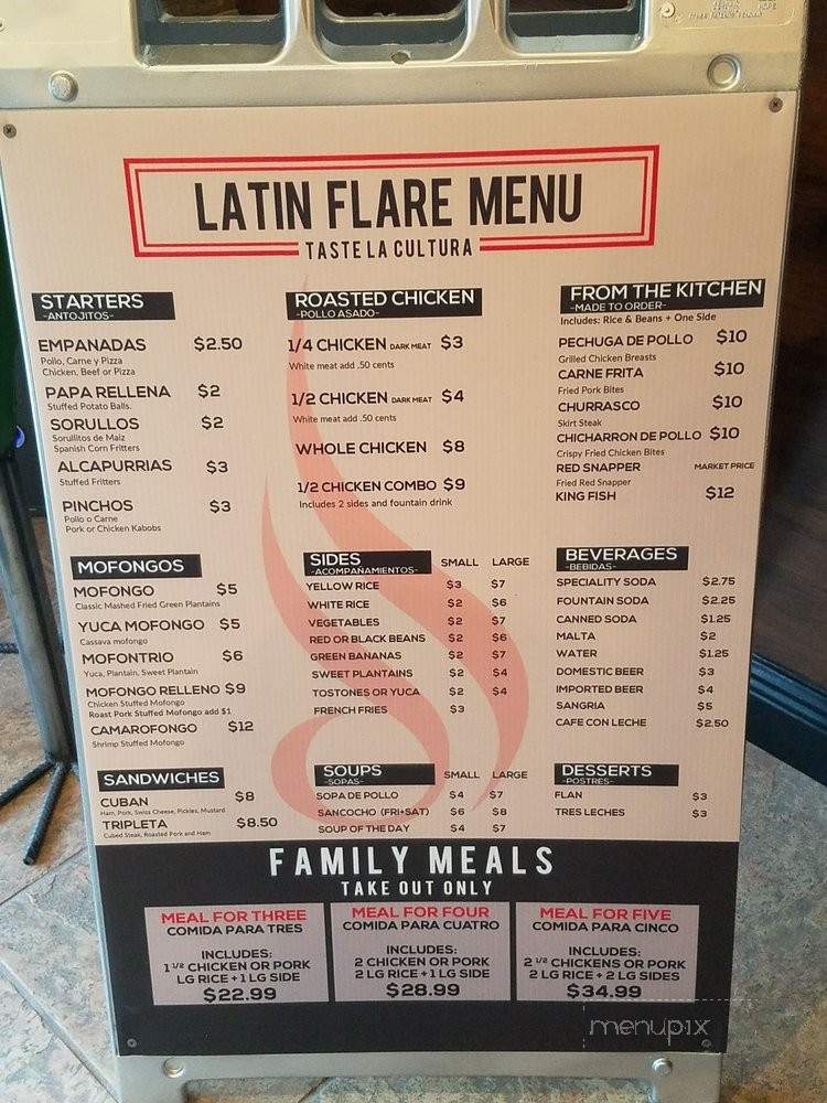 Latin Flare - Orlando, FL menu_pic