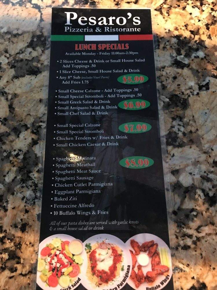 Pesaro's Pizzeria & Ristorante - Orlando, FL menu_pic