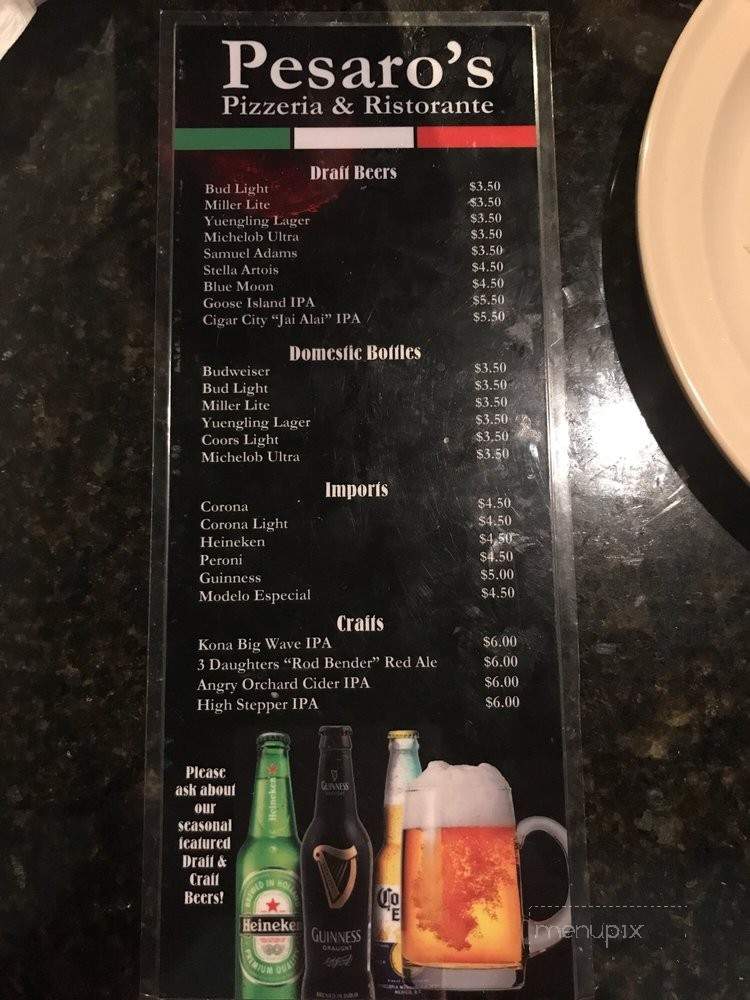 Pesaro's Pizzeria & Ristorante - Orlando, FL menu_pic