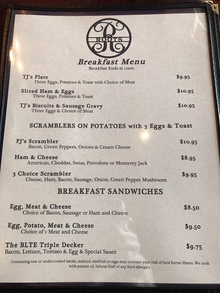 The Roots Restaurant Tavern - Melbourne, FL menu_pic