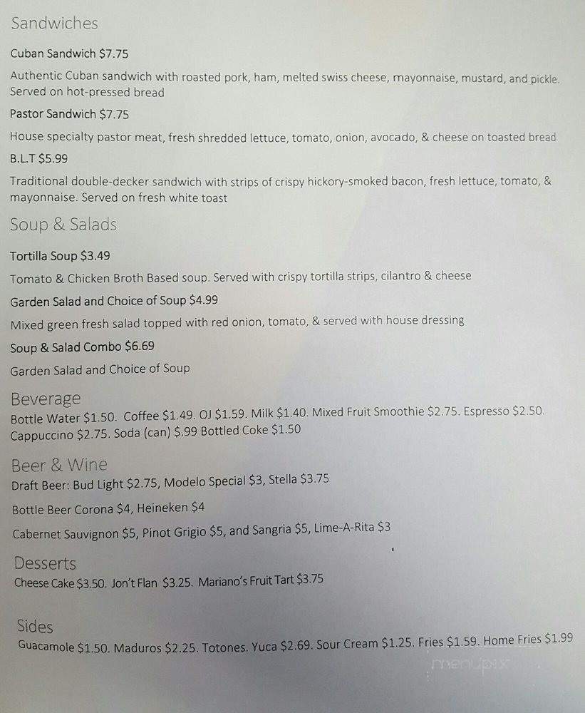 Latin Flavor Restaurant - Melbourne, FL menu_pic