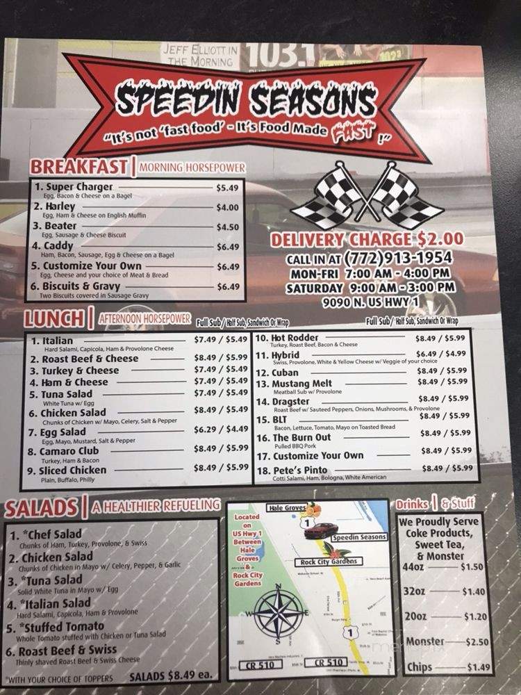Speedin Seasons - Sebastian, FL menu_pic