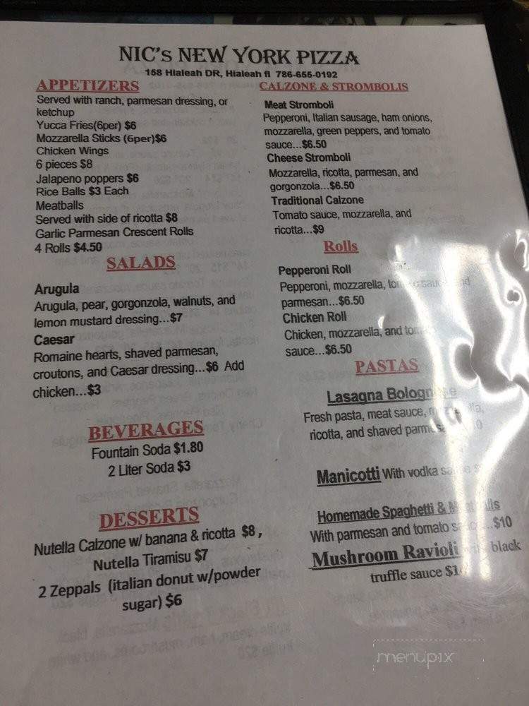 Al’s New York Pizza - Hialeah, FL menu_pic