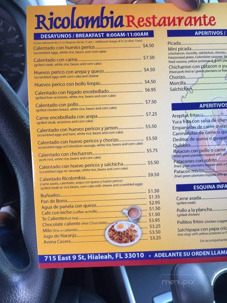 Ricolombia - Hialeah, FL menu_pic