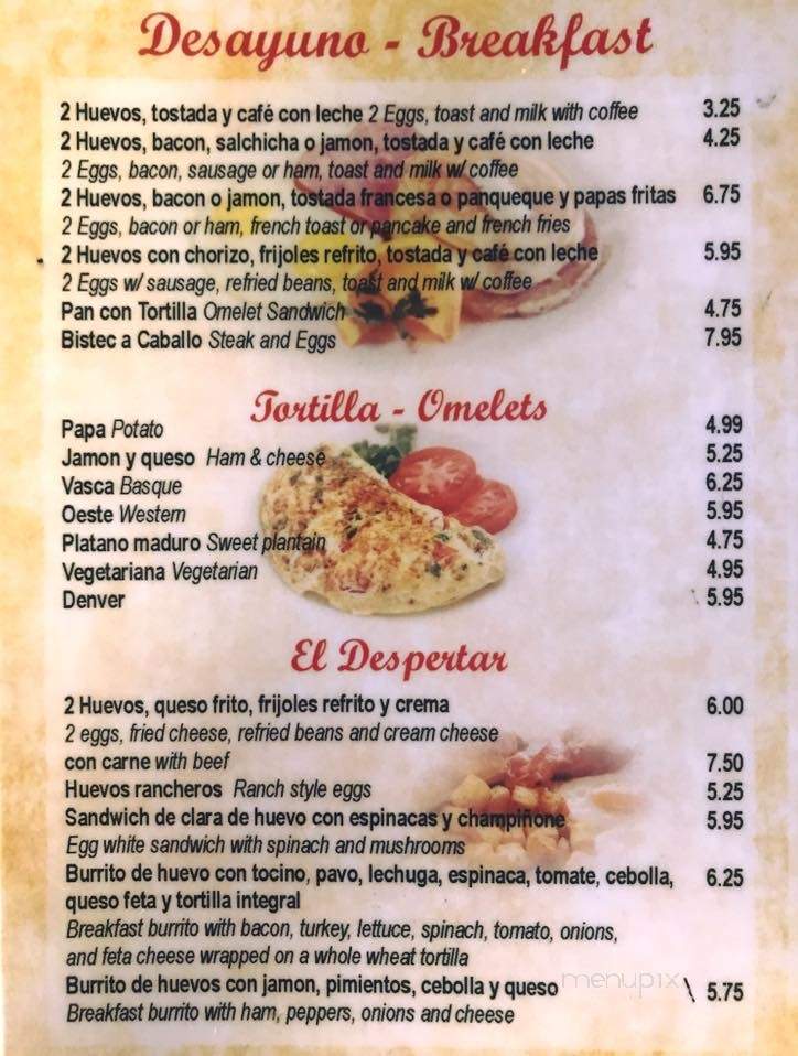 Cafe Taberna - Hialeah, FL menu_pic