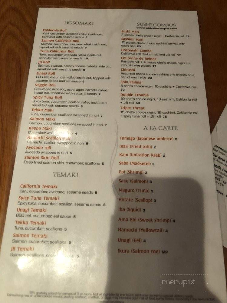 Surf'n Thai - Hollywood, FL menu_pic