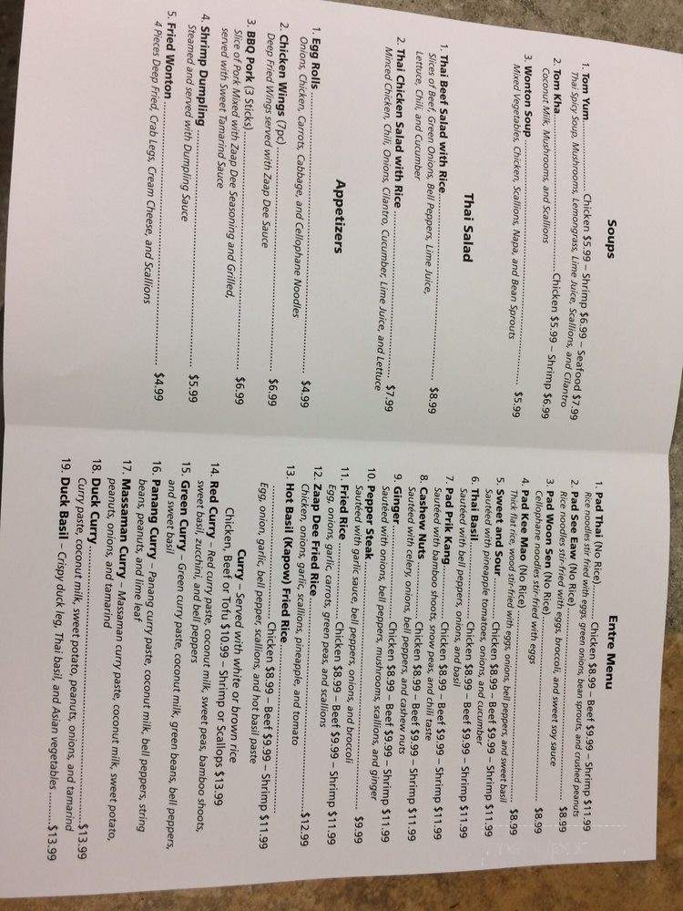 Zaapdee Thai Food - Hollywood, FL menu_pic